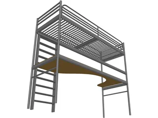 Endo Bed and Desk 3D Model preview