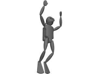 Scuba Diver Toy 3D Model preview