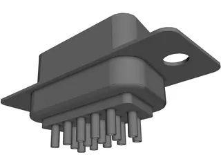 D-Sub 9 Connector 3D Model preview