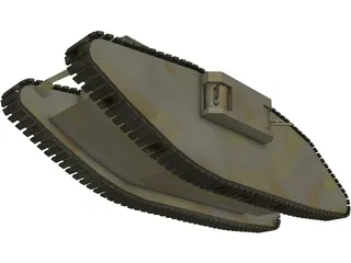 British MK1 World War 1 Era Tank 3D Model preview