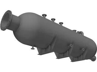 Cylindrical gas pressure vessel 3D Model preview