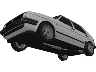 Volkswagen Golf GL (1990) 3D Model preview