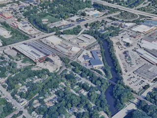 Lansing City, MI, USA (2023) 3D Model preview