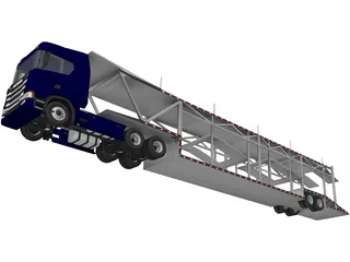 Scania Car Carrier Trailer 3D Model preview