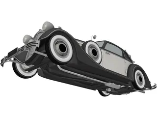 Horch 853A Sport Cabriolet (1937) 3D Model preview