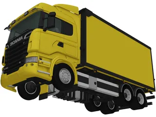 Scania R730 Box Truck (2010) 3D Model preview