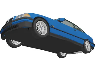 BMW 318i Coupe (1993) 3D Model preview