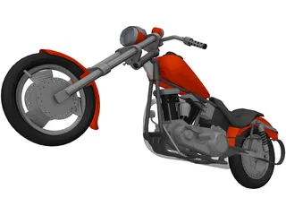 Chopper Bike 3D Model preview