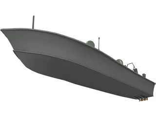 Demora Military Ship 3D Model preview