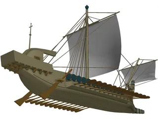 Greek Ship 3D Model preview