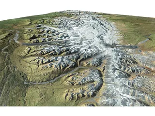 Mountains Alaska Range West 3D Model preview