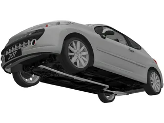 Peugeot 207 3D Model preview