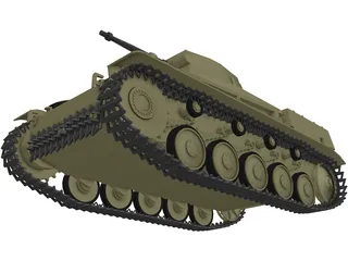 Panzer 2F 3D Model preview