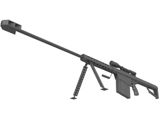 M82A1 Barrett .50 BMG 3D Model preview