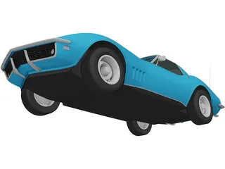 Chevrolet Corvette Convertible (1968) 3D Model preview