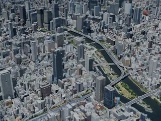 Osaka City, Japan (2024) 3D Model preview