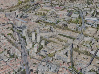 Montpellier City, France (2023) 3D Model preview