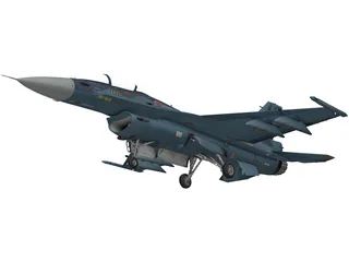 Mitsubishi F-2 3D Model preview