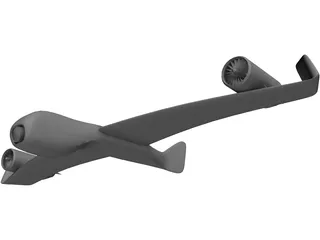 Differential Turbofan UAV Concept 2A7-XP 3D Model preview