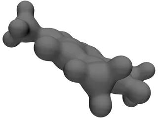 Caffeine Molecule 3D Model preview