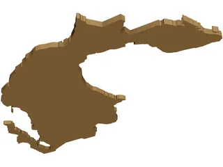 Mexico Map 3D Model preview