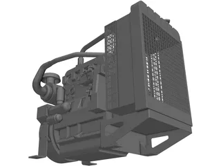 Diesel Motor 3D Model preview