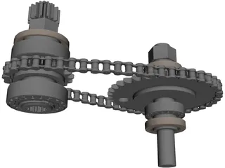 Bison Pullers 2008 Model Tractor Chaincase 3D Model preview