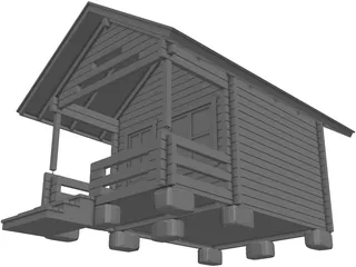 Log Cabin 3D Model preview