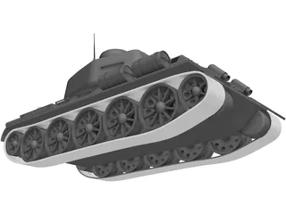 T34 Tank 3D Model preview