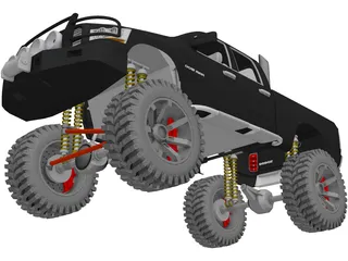 Dodge Ram Offroad (2007) [Lifted] 3D Model preview