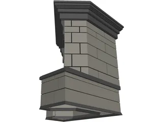 Fireplace Stone 3D Model preview