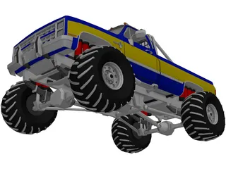 Chevrolet Silverado 4x4 Monster 3D Model preview