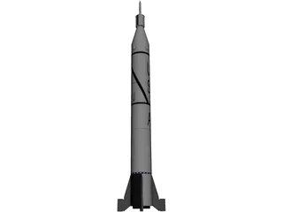 Rocket Jupiter C 3D Model preview