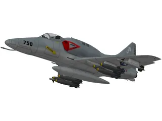 A-4 Skyhawk 3D Model preview