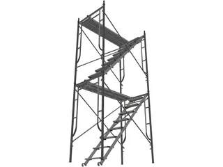 Scaffold Stair Tower 3D Model preview