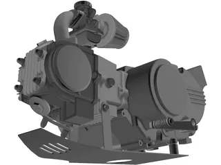 Pit-Bike Engine 125cm3 3D Model preview