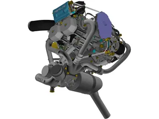 Rotax 915 iS Engine 3D Model preview