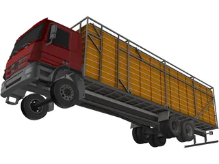 Mercedes-Benz Atego Chicken Cage Truck 3D Model preview