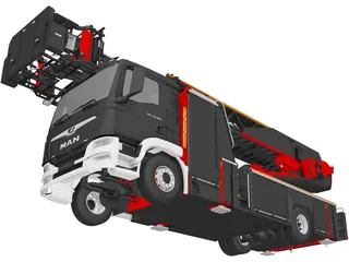 MAN Rosenbauer Ladder Truck 3D Model preview