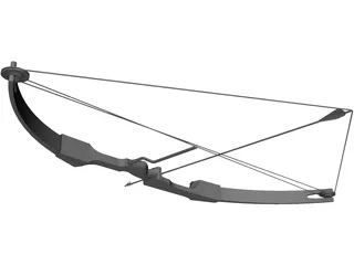 Drawn Hunting Bow 3D Model preview
