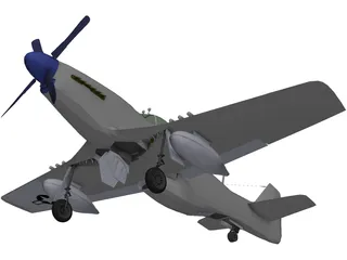 North American Mustang MP51D 3D Model preview