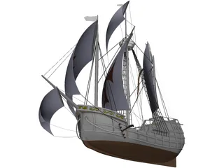 Santa Maria Sailing Ship 3D Model preview