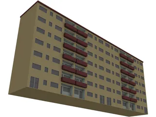 Houseblock Building 3D Model preview
