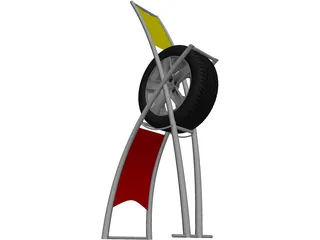 Exhibitor Tire Stand 3D Model preview