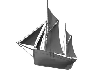 Ketch 3D Model preview