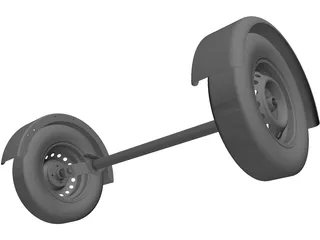 Axle Trailer 3D Model preview