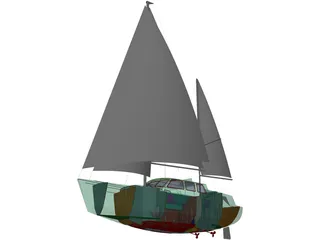 Yacht Langedrag 3D Model preview