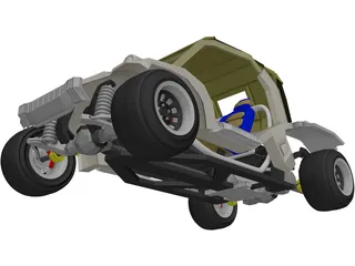 Racing Car 4x4 3D Model preview