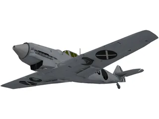 Messerschmitt Bf-109B Bertha 3D Model preview