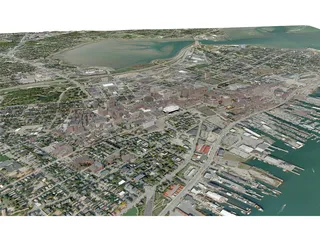 Portland City, Maine 3D Model preview